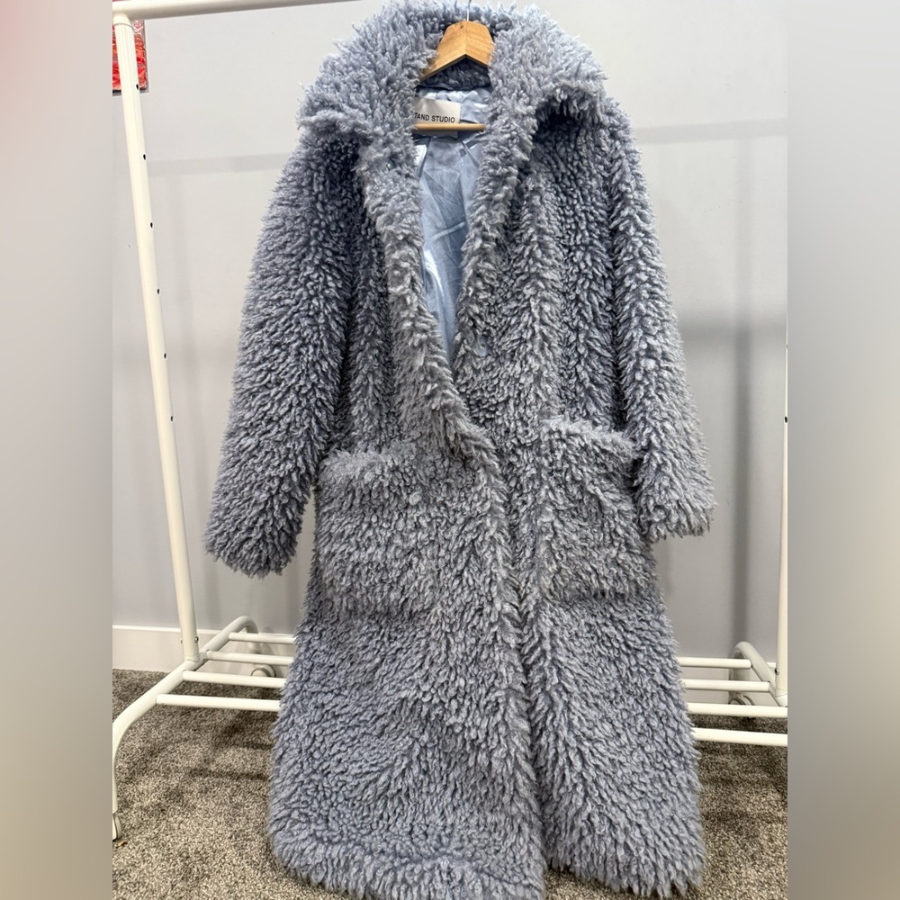 Stand Studio Blue Teddy Jacket